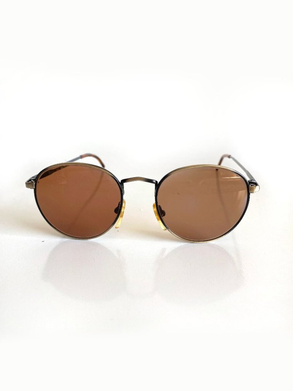 Vintage Kenmark Antique Gold Metal Oval Sunglasses Korea FRAMES ONLY